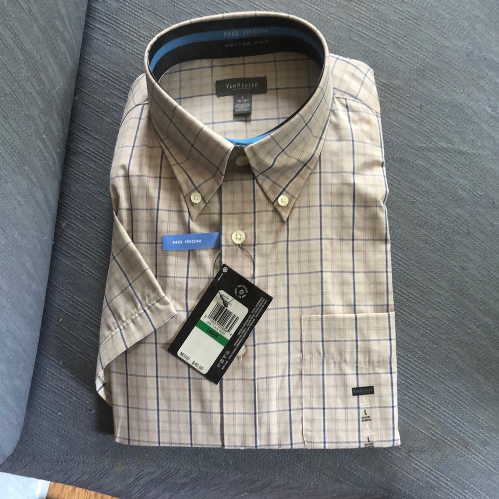 Van Heusen Tan Casual Button Down Shirt
